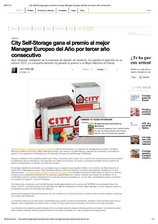City Self Storage premio al mejor manager 2012