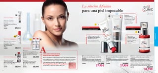 


}



}



 
cuidadofacial
5554
 Bioclinic Fade Away
Active Essence Night
Restaurador Anti-Manchas
Acción Noche Bioclinic
30 ml.
24191 38,00€
 Bioclinic Active Defence
Shield Day SPF 45
Fluído Anti-Manchas
SPF 45 Bioclinic
30 ml.
24882 38,00€
 Bioclinic
Lifting Super Rich Repair Night
Súper Reparador Lifting
Acción Noche Bioclinic
30 ml.
21356 38,00€
 Bioclinic Circulation
Eye Power Accelerator
Day/Night
Tratamiento Anti-Ojeras
Bioclinic
15 ml.
23381 27,00€
 Bioclinic
Lifting Power Concentrate Day
Concentrado Lifting Intensivo
Acción Día SPF 15 Bioclinic
30 ml.
21353 38,00€
Flacidez y falta de tersura
Problema de la piel •
OjerasProblema de la piel •
Manchas en la pielProblema de la piel •
HiperpigmentaciónProblema de la piel •
Para todas
las edades
La solución deﬁnitiva
para una piel impecable
*Clínica y dermatológicamente testado.
Test de consumo realizado en 173 mujeres
con capilares dilatados y rojeces en la piel.
**Clínica y dermatológicamente
testado.Test de consumo
realizado en 173 mujeres con
capilares dilatados y rojeces
en la piel.
Signiﬁcativa
reducción de la
apariencia del acné
en pieles maduras
tras 1 mes***
***Clinicamente probado en
27 panelistas
CAPILARES FORTALECIDOS,
ROJECES NEUTRALIZADAS
Bajo la superﬁcie de la piel, nuestro rostro está repleto de pequeños
vasos sanguíneos que al debilitarse,provocan la aparición de rojeces
y capilares dilatados.Estas rojeces se reducen al instante gracias
a sus pigmentos amarillos neutralizadores y a su
TecnologíaVaso-Active™ con Escina
que fortalece y repara los capilares de la piel.
 Bioclinic Red Away Dynamic Skin Recover Night
Tratamiento Anti-Rojeces Acción Noche
Bioclinic
Tratamiento concentrado con Escina que lucha sin
descanso contra las rojeces mientras duermes.
30 ml.
22449 38,00€
27,95€
 Bioclinic Adult Skin Anti-Breakout Day/Night
Tratamiento Anti-Acné para Adultos
Bioclinic
Tratamiento con Centella Asiática y Ácido
Salicílico que localiza los granitos y espinillas y los
combate borrando cualquier marca o rastro de su
aparición. Aplicar mañana y noche sobre la piel
limpia centrándose en las zonas más propensas al
acné. Apto para cualquier tipo de piel. 30 ml.
23770 32,00€
22,95€
 Bioclinic Soft Tint Red Reductor Day
Tratamiento Anti-Rojeces Acción Día
Bioclinic
Revolucionaria crema de día con pigmentos
neutralizadores que reducen al instante las
rojeces de la piel. Contiene Escina y SPF 15. 30 ml.
22454 38,00€
27,95€
Reduce la apariencia de
las rojeces y los capilares
dilatados al instante*
Reduce el
enrojecimiento y
proporciona un alivio
inmediato para la piel**
ELABCDETUPIEL
RESULTADOS
RESULTADOS
RESULTADOS
AAAAAAAAAAAA
Problema de la piel Problema de la piel
Rojeces y capilares dilatados Acné en adultos
SPF
45
 