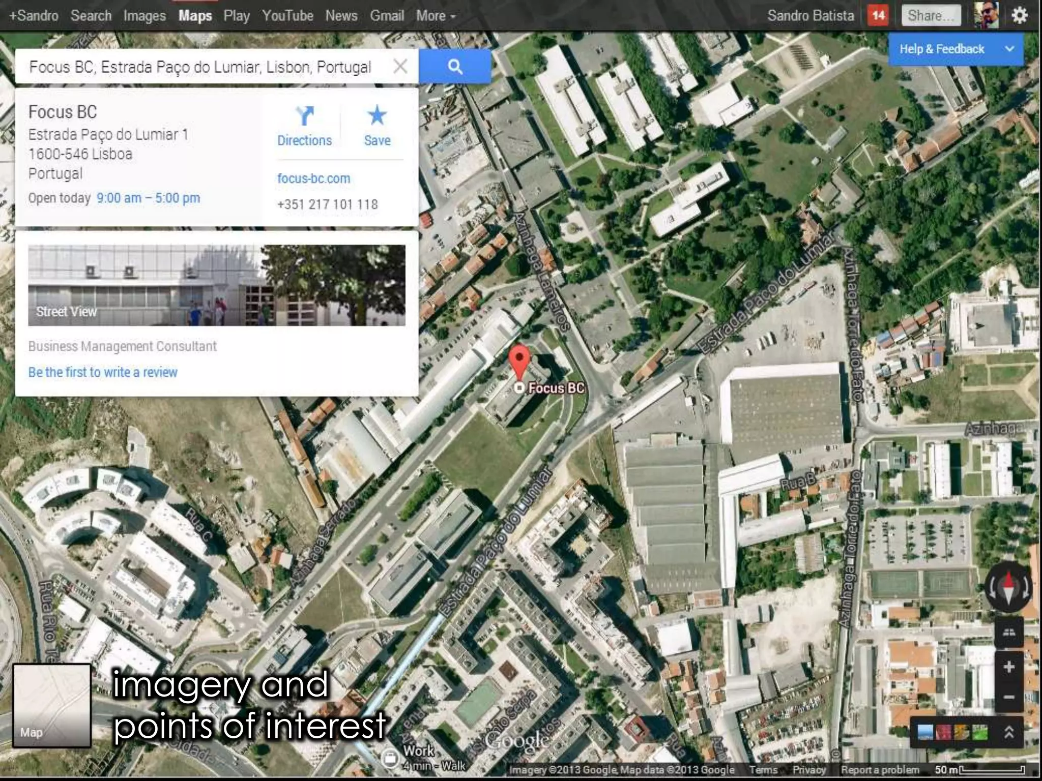 imagery and
points of interest

 