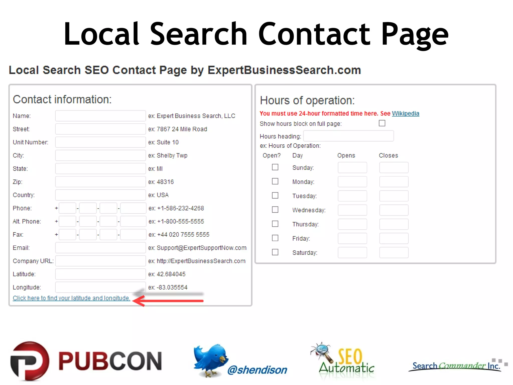 Local Search Contact Page

 
