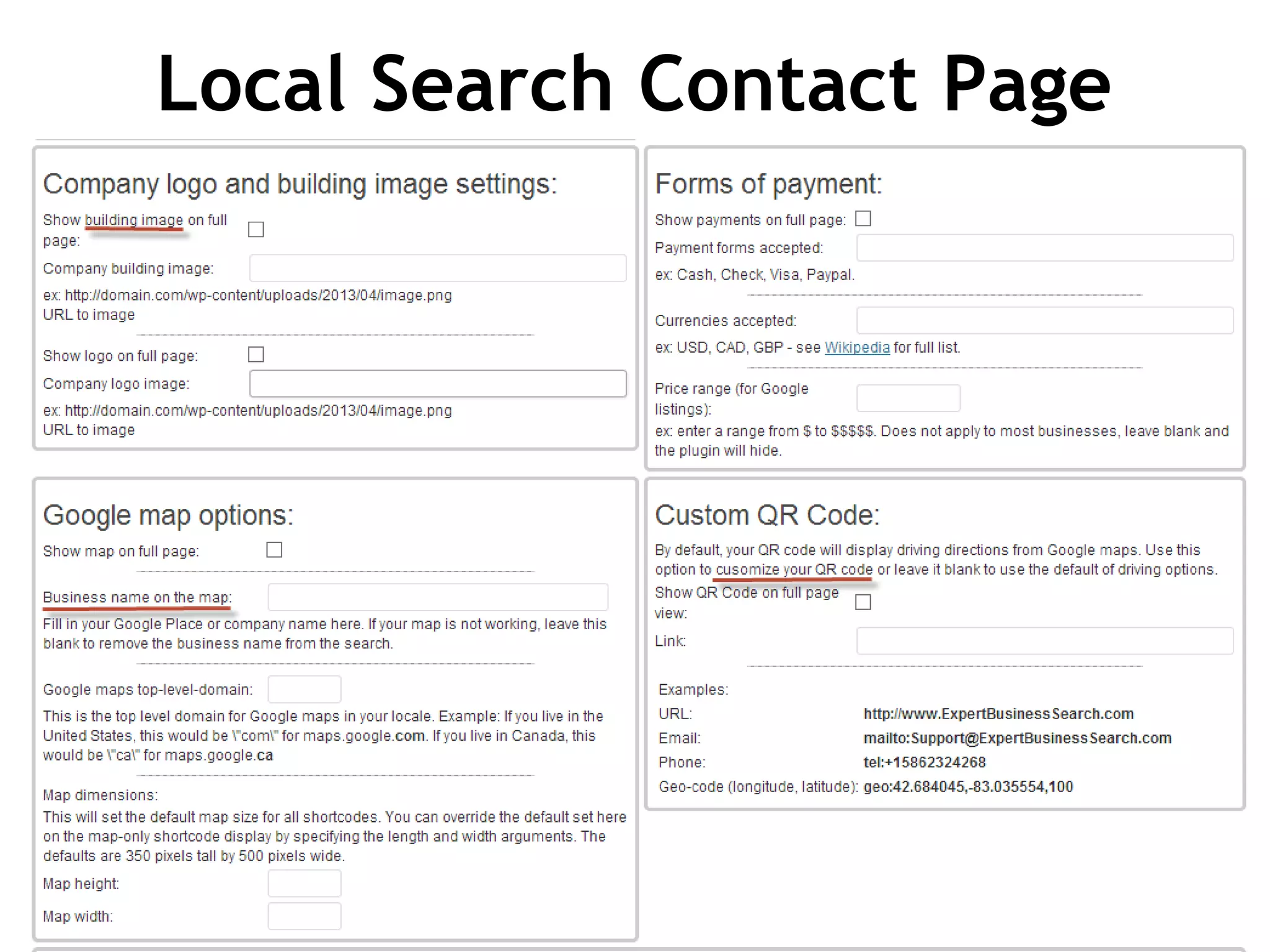 Local Search Contact Page

 