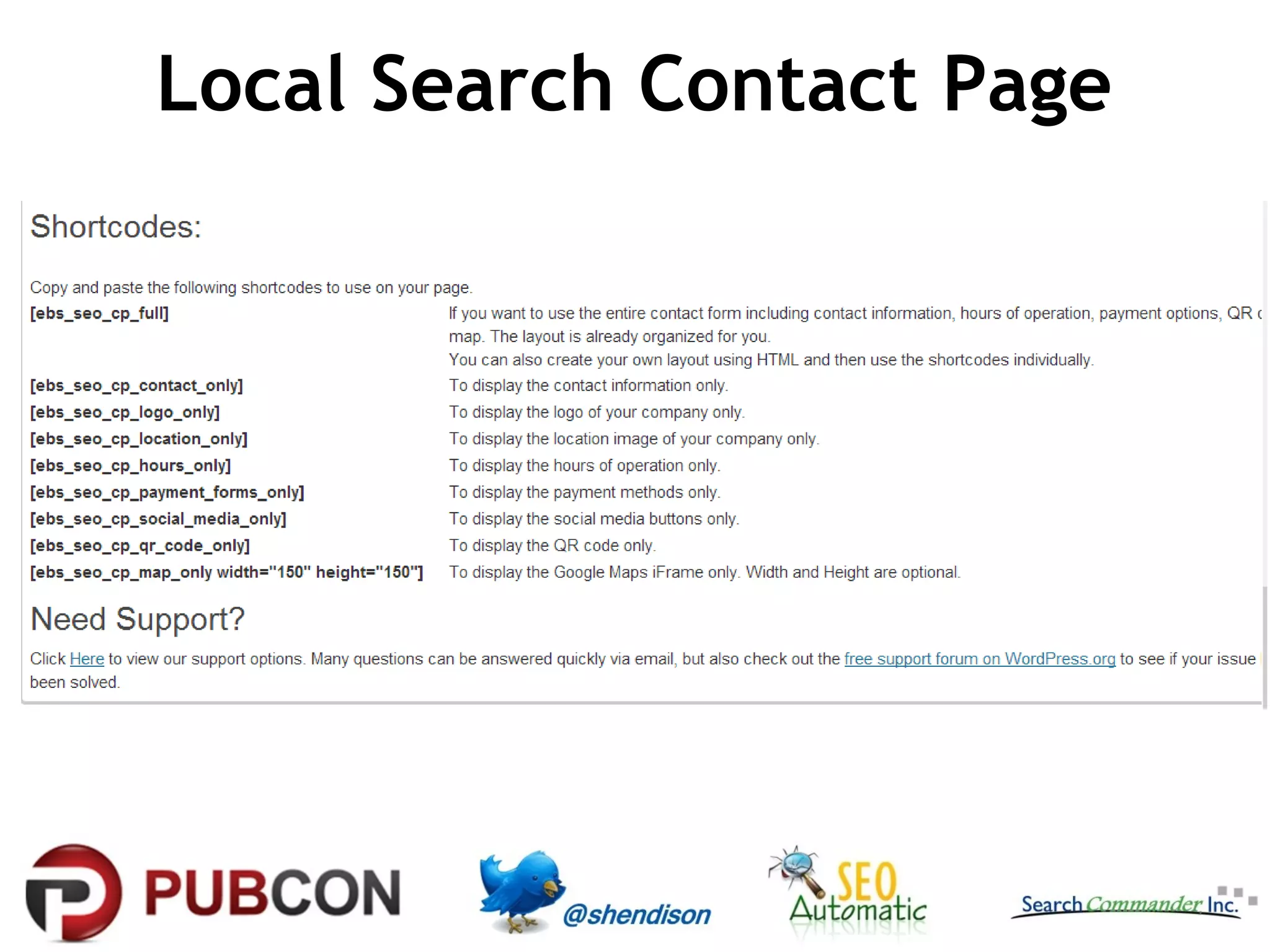 Local Search Contact Page

 