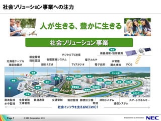 Page 7 © NEC Corporation 2013
社会ソリューション事業への注力
 