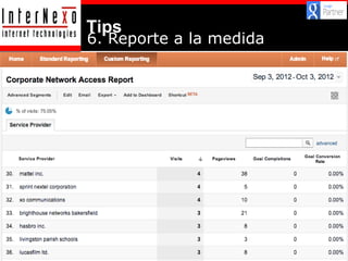 Tips

6. Reporte a la medida

 