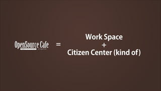 Work Space
=
+
Citizen Center (kind of)

 