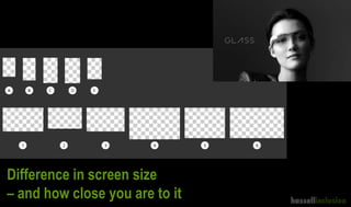 Difference in screen size
– and how close you are to it
 
