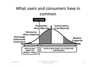 What	
  users	
  and	
  consumers	
  have	
  in	
  
common	
  

08-­‐Nov-­‐2013	
  

Antwerp	
  University	
  -­‐	
  Manag...