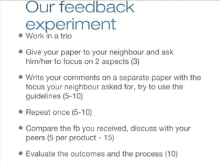 Formative assessment and peer feedback | PPT