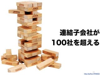 63
http://buﬀ.ly/1fPM9GS
連結子会社が
100社を超える
 