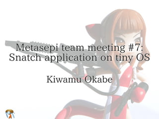Metasepi team meeting #7:　
#7:
Snatch application on tiny OS
Kiwamu Okabe

 
