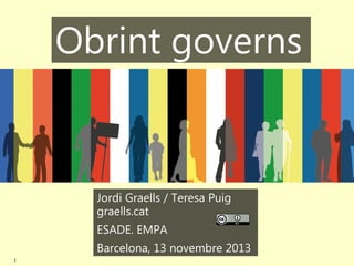 Obrint governs

Jordi Graells / Teresa Puig
graells.cat
ESADE. EMPA
Barcelona, 13 novembre 2013
1

 