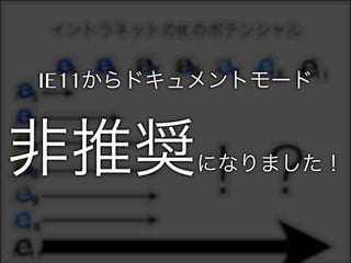 IE11からドキュメントモード

非推奨

になりました！

 