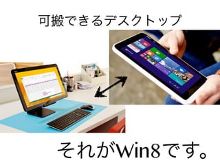 可搬できるデスクトップ

それがWin8です。

 
