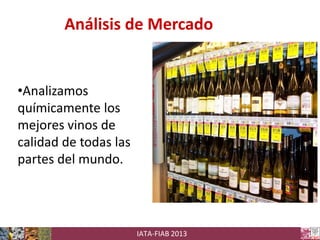 Análisis de Mercado

•Analizamos
químicamente los
mejores vinos de
calidad de todas las
partes del mundo.

IATA-FIAB 2013

 