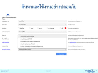 ค้นหาและใช้งานอย่างปลอดภบย


www.nstda.or.th
© NSTDA 2013

Copyright

21

 