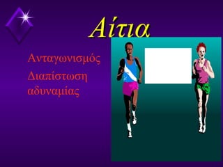 ΑίτιαΑίτια
Ανταγωνισμός
Διαπίστωση
αδυναμίας
 