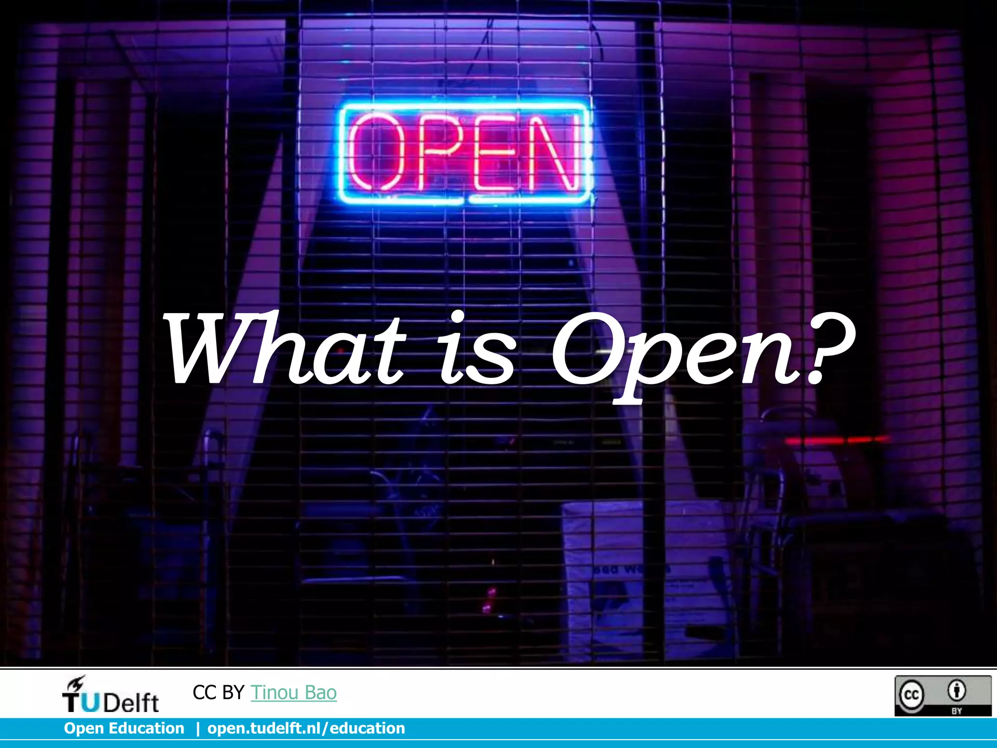 CC BY Tinou Bao
Open Education | open.tudelft.nl/education

 