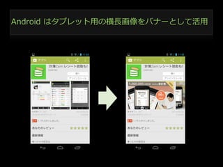 Android  はタブレット⽤用の横⻑⾧長画像をバナーとして活⽤用

 