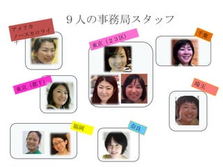 日々しのぎを削るインストラクター

９人の事務局スタッフ

 