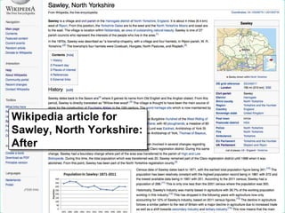 Great Britain Historical GIS Project:
A Vision of Britain though Time

Wikipedia article for
Sawley, North Yorkshire:
After

 