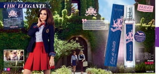 Veryme
8786
Preppy Chic deVery Me es más
que un estilo – ¡es una actitud!
Mezcla y combina el estilo clásico
y el más informal para conseguir
un look fresco y actual lleno de
elegancia.
“Notas tradicionales y actuales se
entrelazan para convertir el aroma de
Preppy Chic en una fragancia femenina
clásica con un toque moderno”
Disfruta del vídeo Preppy Chic en:
www.oriﬂame.es
www.facebook.com/verymebyoriﬂame
CHIC ELEGANTE
Sebastien,Desarrollo de Fragancias
Preppy Chic Eau de Toilette
Eau de Toilette Preppy Chic
Encanto femenino con una refrescante
dosis de energía – ¡eso es Preppy
Chic! Un toque de Rosa y Peonía con
una pizca de Pimienta rosa. 30 ml.
26467 17,00€
9,95€
PIMIENTAROSA,PEONÍA,ROSA
¡VÍDEO PREPPY CHIC!
EXISTENCIAS LIMITADAS
¡NUEVO!
LA PRIMERA DE LA CLASE
¡PRUÉBALA!Desliza la muñecasobre la fraganciay disfruta dePreppy Chic
 