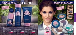 


26813 Brown
26814 Purple
26815 Turquoise
26814Purple
2681
3
Brown
26815
Turquoise
Veryme
8988
TRÍO DE SOMBRAS
DE OJOS
OJOS INTENSOS
 Preppy Chic
Anti-perspirant 24h Deodorant
Desodorante Roll-On
Anti-transpirante 24h Preppy Chic
Desodorante anti-transpirante roll-on con
ligero aroma de Preppy Chic. ¡24 horas de
protección sin manchas blancas! 50 ml.
26264 3,95€
2,50€
 Preppy Chic Body Lotion
Loción Corporal Preppy Chic
Loción corporal hidratante con el delicioso
aroma Preppy Chic. 150 ml.
26265 8,95€
5,95€
 Preppy Chic Shower Cream
Crema de Ducha Preppy Chic
Suave crema de ducha con aroma fresco de
Preppy Chic. 200 ml.
26272 6,95€
3,95€
Very Me Preppy Chic Eye Shadow
Sombra de Ojos Preppy Chic Very Me
Resalta tus ojos con este fantástico trío de
sombras. Tres tonos disponibles fáciles de
aplicar. 2 g.
7,95€
4,95€
DELICADAMENTECREMOSA
HIDRATANTEPERFUMADA
PROTECCIÓN24HORAS
CAPRICHOS PARA TU PIEL
EXISTENCIAS LIMITADAS¡NUEVO!
EXISTENCIAS LIMITADAS¡NUEVO!
EXPERIMENTA
el aroma de
Preppy Chic
en p. 87
LA PRIMERA DE LA CLASE
 