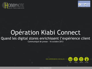 Opération Kiabi Connect
Quand les digital stores enrichissent l’expérience client
Communiqué de presse – 16 octobre 2013

 