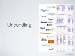 Unbundling

60

Source: Andrew Parker

 