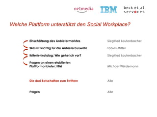 Welche Plattform unterstützt den Social Workplace?
Einschätzung des Anbietermarktes
Was ist wichtig für die Anbieterauswah...