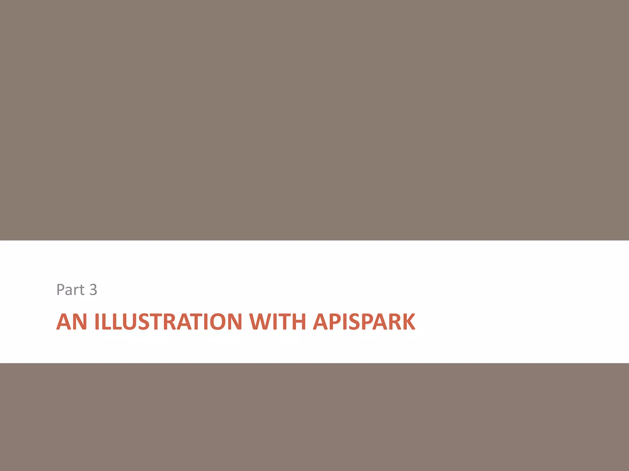Part 3

AN ILLUSTRATION WITH APISPARK

 