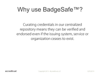 Why use BadgeSafe™?

 