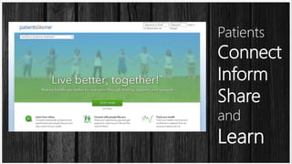 Patients

Connect
Inform
Share
and

Learn

 