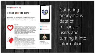 Gathering
anonymous
data of
millions of
users and
turning it into
information

 