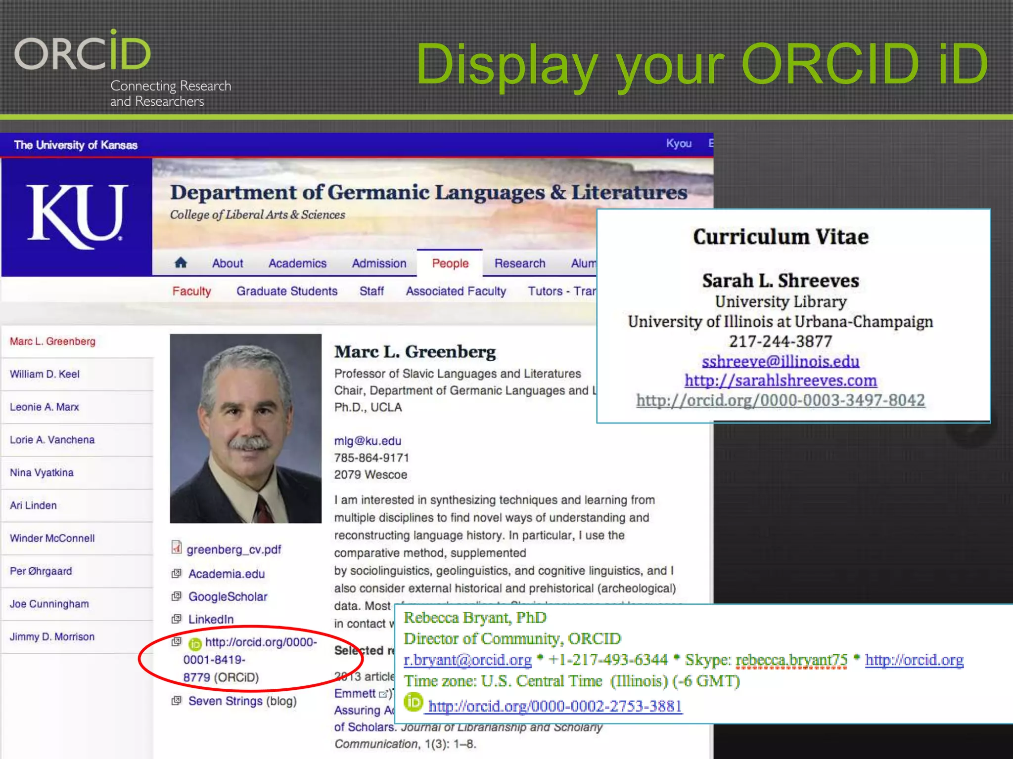 Display your ORCID iD

 
