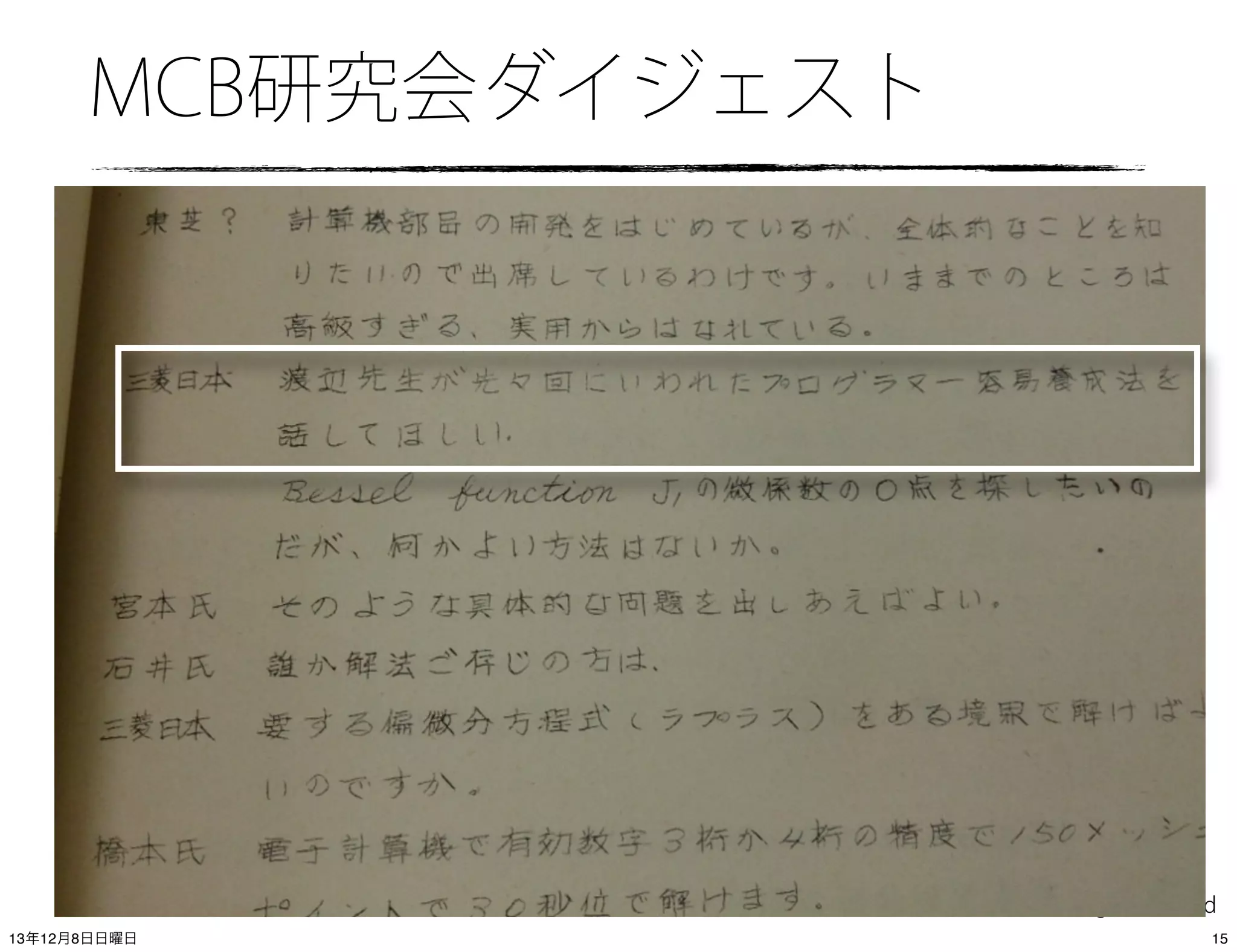 MCB研究会ダイジェスト

(C) 2013 IIJ Innovation Institute, All right reserved
13年12月8日日曜日

15

 