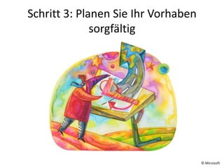 Schritt 3: Planen Sie Ihr Vorhaben
sorgfältig

© Microsoft

 