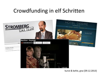 Crowdfunding in elf Schritten

kunst & kohle, graz [09.12.2013]

 