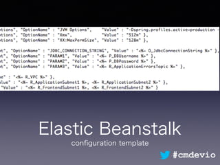 Elastic Beanstalk
conﬁguration template
#cmdevio
 