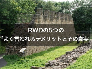 RWDの5つの

「よく言われるデメリットとその真実」

 