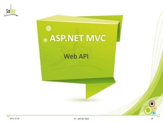 ASP.NET MVC
Web API

2013-12-16

3T – ASP.NET MVC

29

 