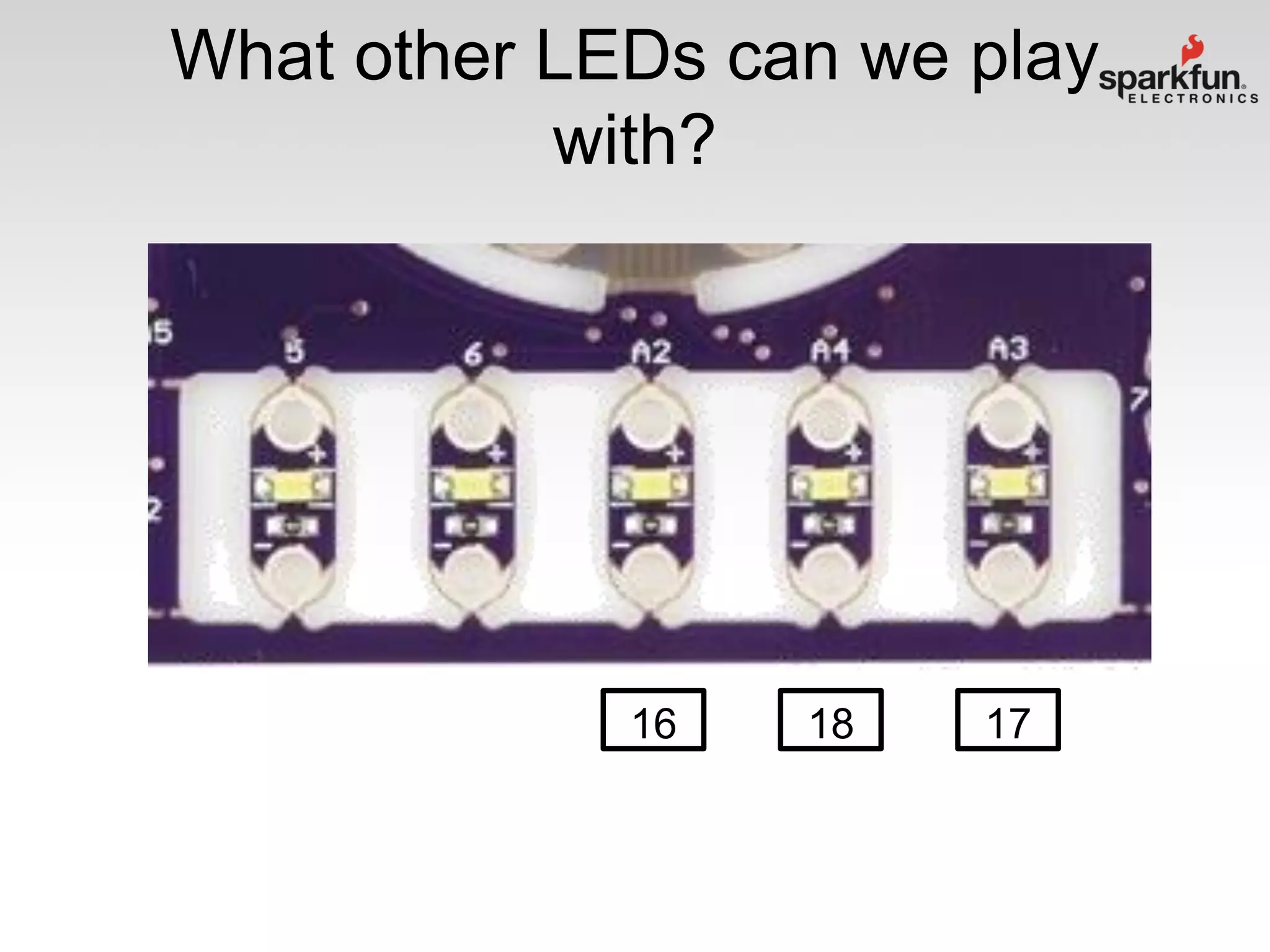 What other LEDs can we play
with?

16

18

17

 