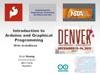 Engineering the
Engineering: Connecting
the Why to the How

Brian Huang
Education Engineer
@bri_huang
#sparkfun

 