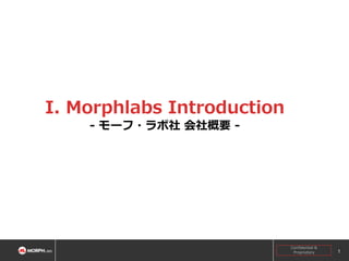 I. Morphlabs Introduction
- モーフ・ラボ社 会社概要 -

Confidential &
Proprietary

1

 