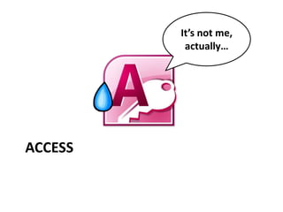 It’s not me,
actually…

ACCESS

 