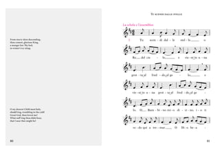 Tu scendi dalle stelle

La schola e l’assemblea:

From starry skies descending,
thou comest, glorious King,
a manger low Thy bed,
in winter’s icy sting;


 




1.

Tu

  




o




              

  

-



grot - ta_al

lo, ______

vie - ni_in u - na

e



        

fred - do,_al ge


      
vie - ni_in u - na

lo,______

-

e


    



grot - ta_al

fred - do,_al ge

-



 


               
lo.

O___ Bam - bi - no mi - o di - vi - no, i - o ti





               
ve - do qui a tre - mar. ____

80

 

stel - le, _____

scen - di dal - le

Re___ del cie

O my dearest Child most holy,
shudd’ring, trembling in the cold!
Great God, thou lovest me!
What suff’ring thou didst bear,
that I near thee might be!



 


  



 

to!______



Ah!,

O

Di - o be - a



   

quan - to

ti

co -





stò



-



81

l’a -



 