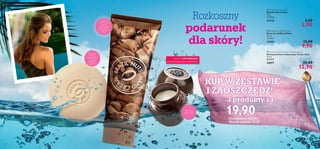 


121120
 Brazil Nuts Hand Cream
Krem do rąk Brazil Nuts
75 ml
132,00/l
24709 15,00
9,90
 Brazil Nuts Soap Bar
Mydełko Brazil Nuts
75 g
52,00/kg
24710 5,50
3,90
 Tender Care Coconut Protecting Balm
Kokosowy krem uniwersalny Tender Care
15 ml
860,00/l
24877 25,00
12,90
Zawiera
odżywczy olej
z orzecha
brazylijskiego,
który zmiękcza
i wygładza
skórę
Oczyszcza
i nawilża,
pozostawiając
na skórze
orzechowy
zapach
Rozkoszny
podarunek
dla skóry!
EDYCJA LIMITOWANA
DO WYCZERPANIA ZAPASÓW!
Kokosowa
przyjemność
19,90(Kod zestawu: 600070)
KUP W ZESTAWIE
I ZAOSZCZĘDŹ!
3 produkty za
Wartość zestawu: 45,50
 