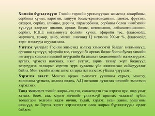 







Химийн бүрэлдэхүүн: Тэсийн төрлийн ургамлуудын жимсэнд аскорбины,
сорбины хүчил, каротин, гашуун бодис-криптоксантин, глюкоз, фруктоз,
сахароз, сорбоз, алимны, дарсны, парасорбины, сорбины болон нимбэгийн
хүчлүүд хлорлог цианин, аргаах бодис, антоцианин, лейкоантоцианнин,
сорбит, К,П,Е витаминууд фолийн хүчил, эфирийн тос, флавонойд,
марганец, төмөр, цайр, магни, навчинд Ц витамин 200мг %, флавонойд
зэрэг нэгдлүүд агуулагдана.
Үзүүлэх үйлдэл: Тэсийн жимсэнд нэлээд хэмжээтэй байдаг витаминууд,
органик хүчлүүд, эфирийн тос, гашуун ба аргаах бодис болон бусад химийн
нэгдлүүд ходоод гэдэсний шүүрлийн ба агшилт хөдөлгөөнийг идэвхжүүлэх,
аргаах, үрэвсэл намжаах, нянг устгах, зарим талаар хорт бодисууд
эсэргүүцэх чадварыг сэргээн зүрх судасны үйл ажиллагааг сайжруулдаг
байна. Мөн тэсийн жимс шээс ялгаралтыг ихэсгэх үйлдэл үзүүлдэг.
Хэрэглэх заалт: Монгол ардын эмнэлэгт уушгины сүрьеэ, мэнгэр,
ходоодны үрэвсэл, ходоод өвдөх, А,Ц витамин дутагдах өвчнийг эмчлэхэд
хэрэглэнэ.
Төвд эмнэлэгт тэсийг жирва-сэндэн, сомасэндэн гэж нэрлэн цус, шар усыг
хатаах, боом, саа, хэрлэг өвчнийг үлдээхгүй арилгах чадалтай зүйлд
тооцогдон толгойн элдэв өвчин, тулай, хэрлэг, усан хаван, уушгины
өвчнүүд, яс бэртэх зэрэгт хэрэглэгддэг олон жорын бүрэлдэхүүнд ордог
байжээ.

 