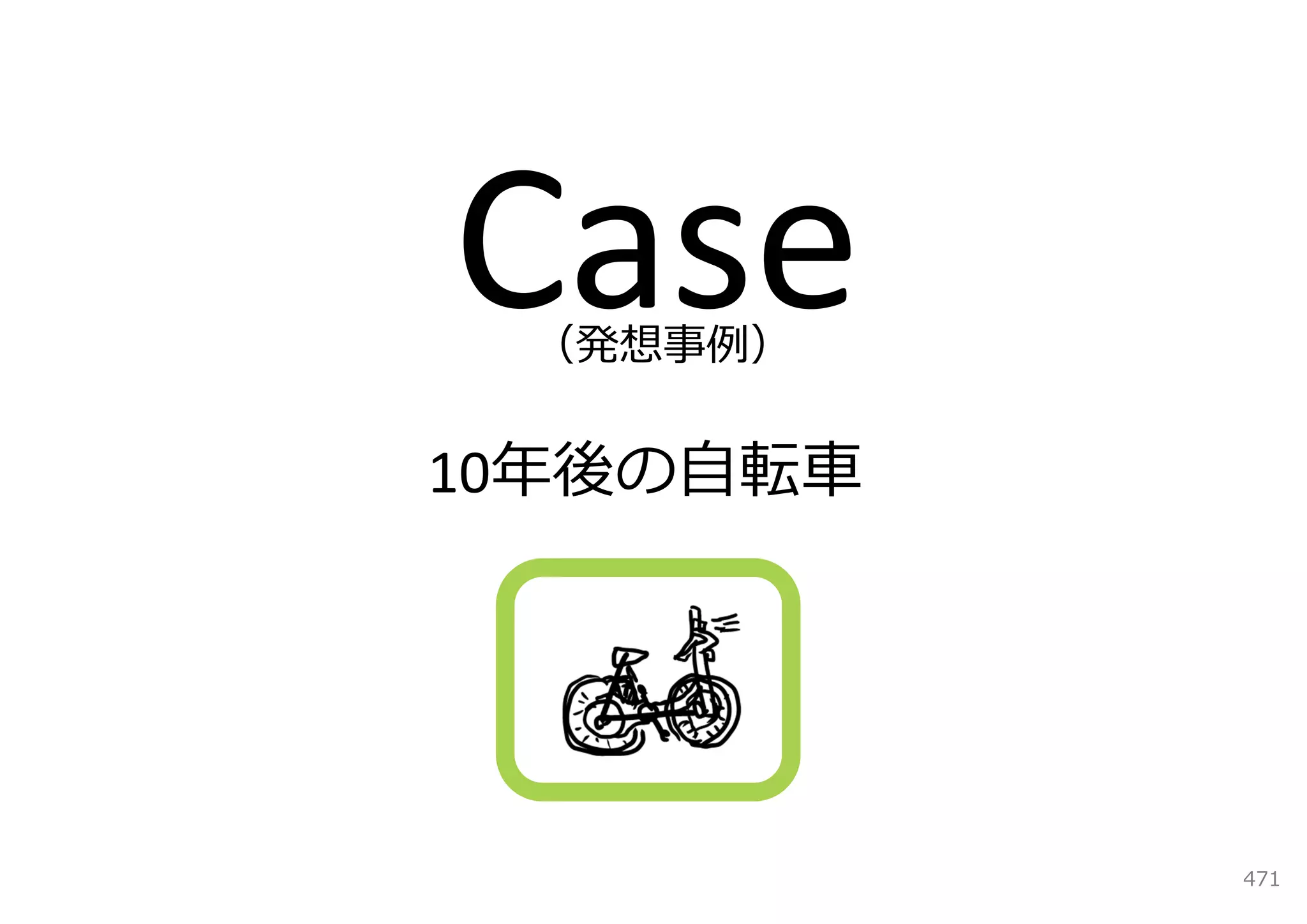 （発想事例）


10年後の⾃転⾞




           471
 