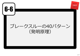 6-6
ブレークスルーの40パターン
（発明原理）

237

 