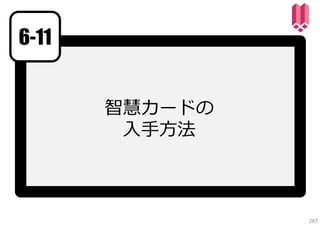 6-11
智慧カードの
⼊⼿⽅法

287

 